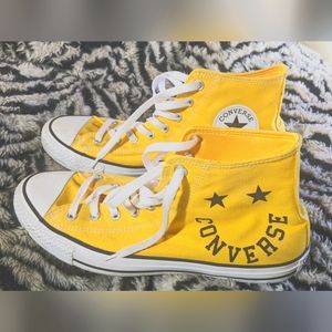 Yellow Converse high tops